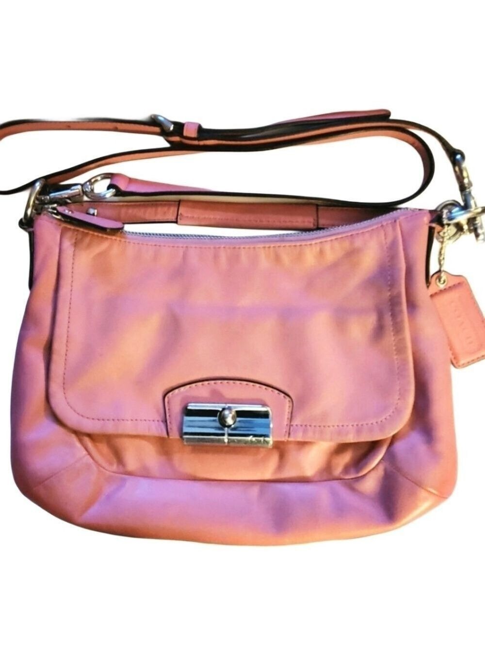 COACH AUTHENTIC CROSSBODY PINK "KRISTIN" CONVERTIBLE PURSE, PRE-OWNED